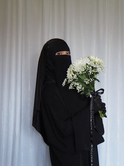 Abaya 2 en 1 : Élégance et Polyvalence (noire)